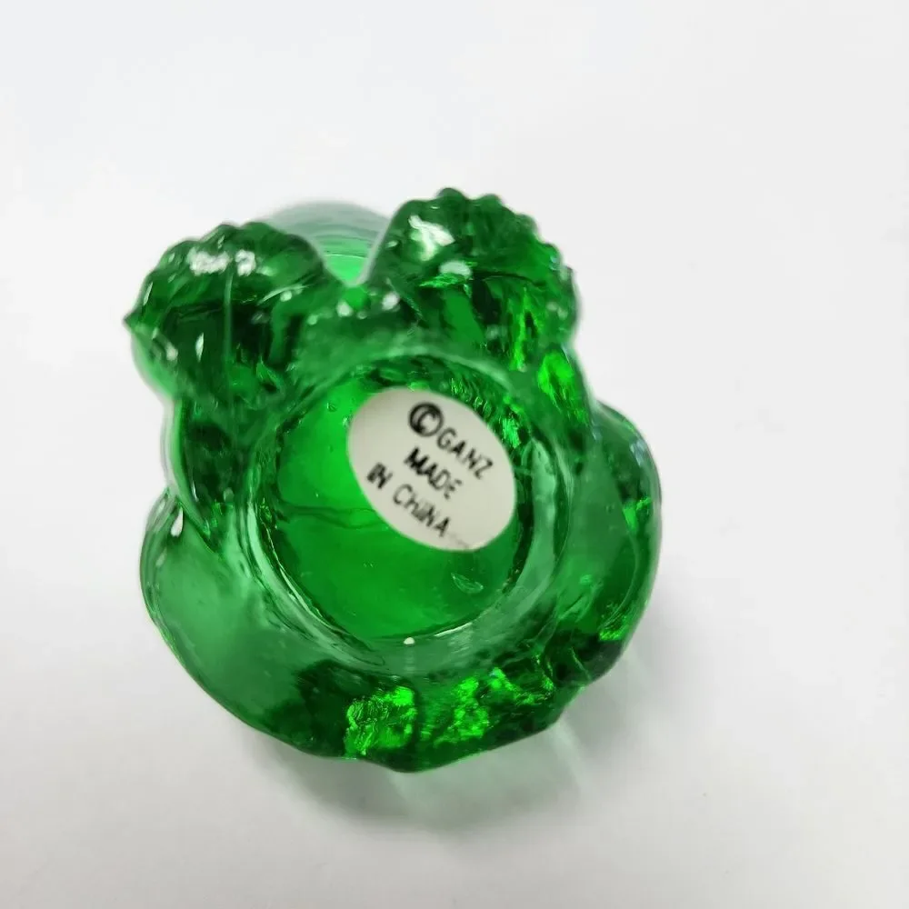 Ganz Green Glass Frog Figurine